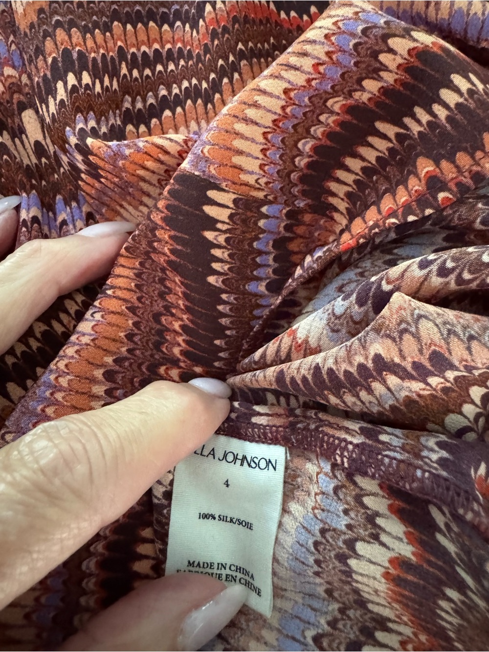 Ulla Johnson Multi-Color Ruffle-Neck Puff Sleeve Blouse - Picture 11 of 12